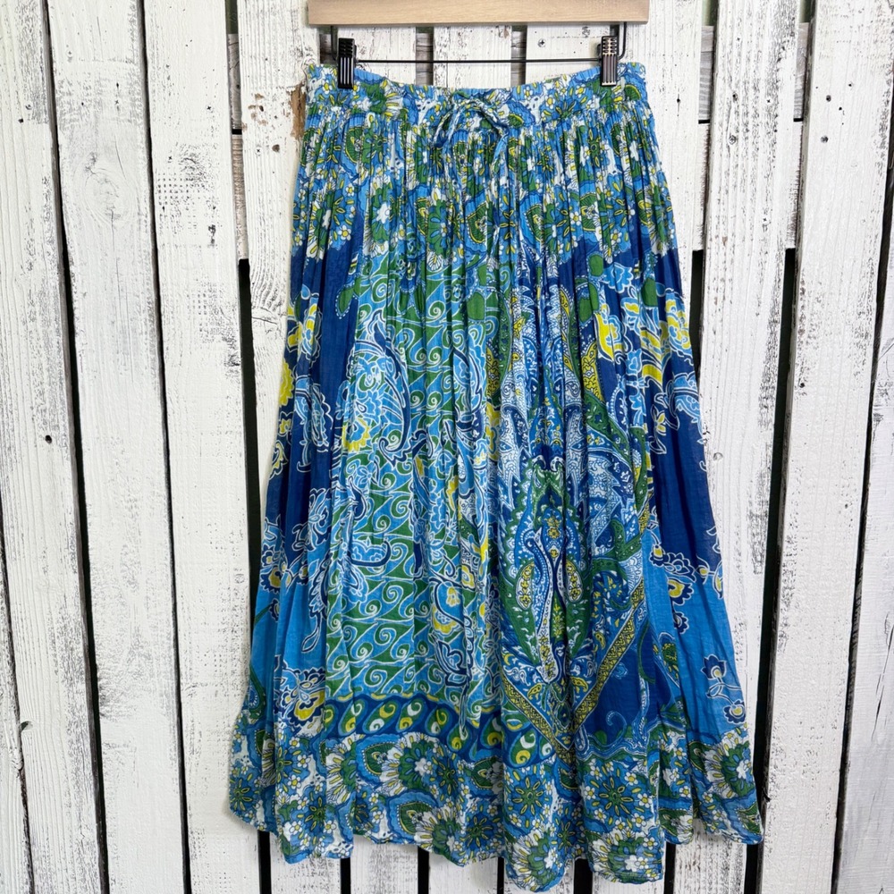 Studio West Paisley Floral Maxi Skirt Size S Boho Hippie Fairy Cottagecore Vtg